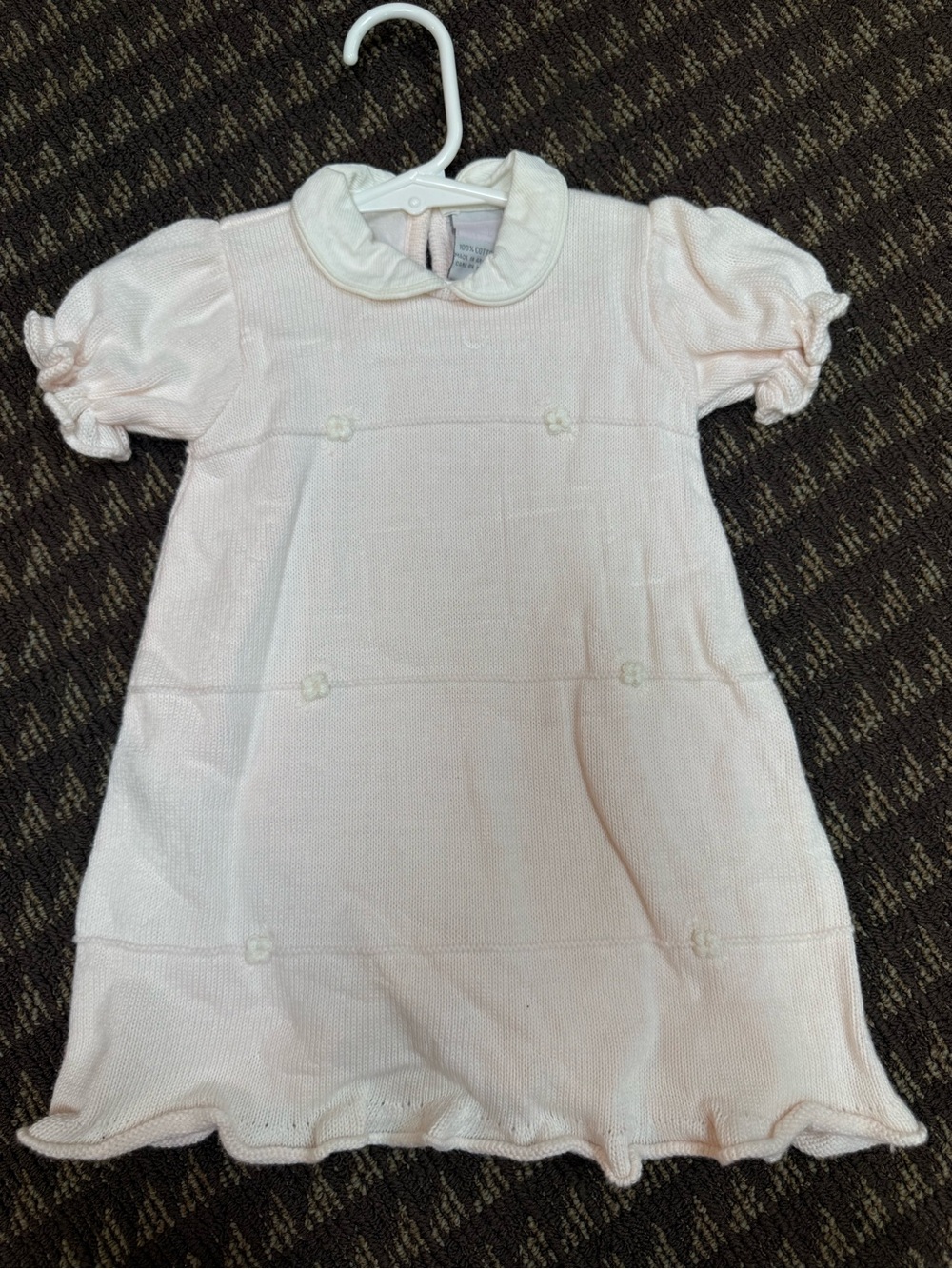 Soft Pink Peter Pan Collar Baby Pajama Dress